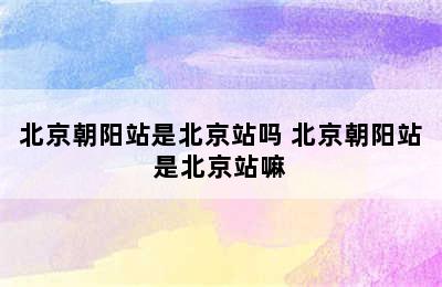 北京朝阳站是北京站吗 北京朝阳站是北京站嘛